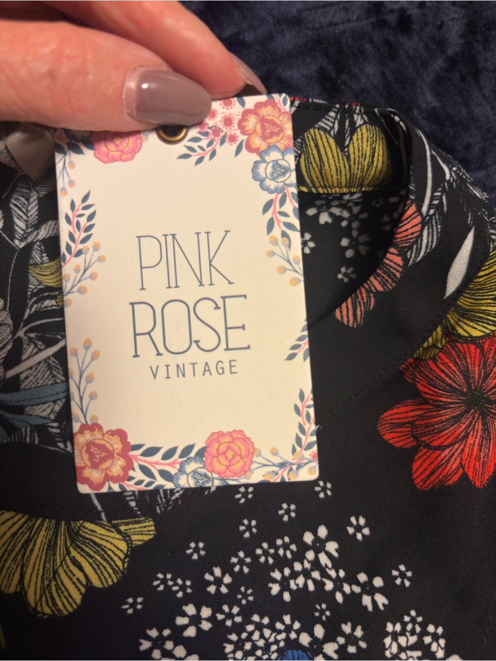 Black sheer floral blouse Pink Rose - Picture 7 of 9